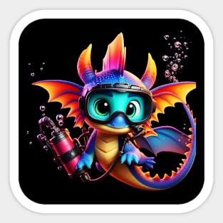 Rufie the Dragon - Scuba Diving #26 Sticker